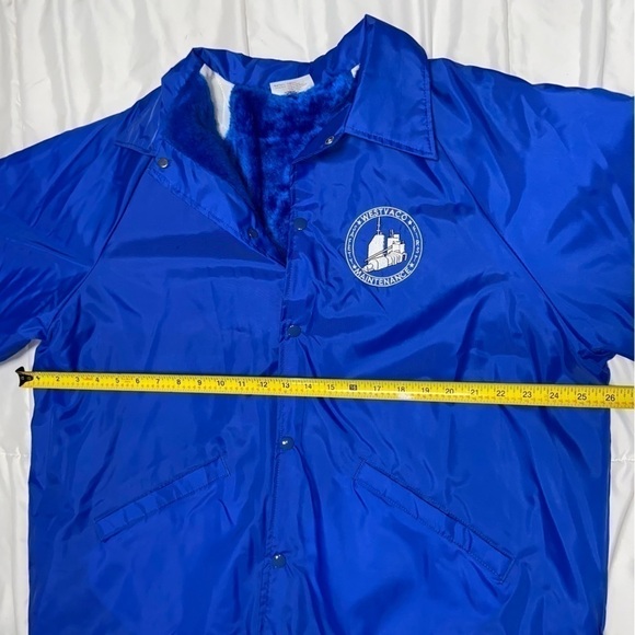 Vintage Snap Button Sports Jacket XL Blue Work Jacket 70’s 80’s 90’s - Picture 7 of 9
